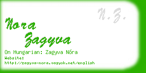 nora zagyva business card
